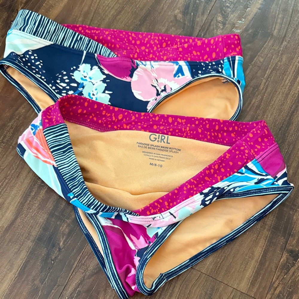 Athleta Pink and Blue Bikini Swimwear